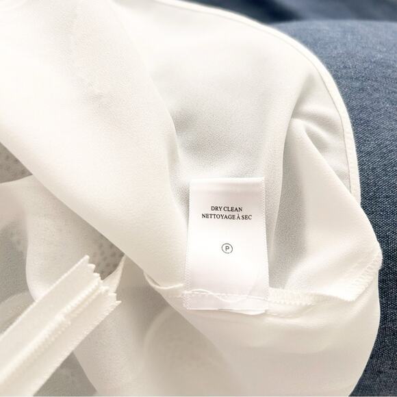 A.L.C. Viera Silk Dotted Mini Dress Polka Dot White Black Flutter Sleeve Size 8 - Picture 7 of 7